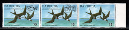 Barbuda 1975 Mi# 227-228 ** MNH - Strip Of 3 - Overprinted - Apollo - Soyuz / Space / Birds - Amérique Du Nord
