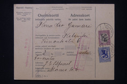 FINLANDE - Colis Postal De Helsinki En 1924 - L 105222 - Cartas & Documentos