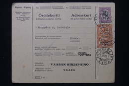 FINLANDE - Colis  Postal De Vaasa En 1926 - L 105224 - Lettres & Documents