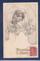 CPA Type Vienne Art Nouveau Femme Woman Glamour Viennoise Art Nouveau Circulé - Vienne