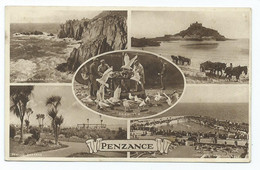 Cornwall  Postcard Penzance Seagulls Multiview  Posted Slogan Postmark 1947 - Land's End