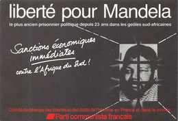 ¤¤   -  AFRIQUE-du-SUD  -  Carte Politique  -  Liberté Pour " MANDELA "  -  Parti Communiste  -  Carte Pétition  -  ¤¤ - Afrique Du Sud