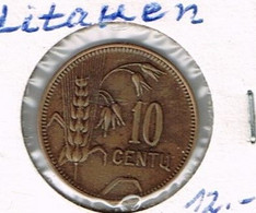 Litauen Lietuvos  1925   10 Centu  #mü204 - Lituanie