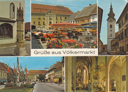 8638) Grüße Aus VÖLKERMARKT - Mehrbild Mit Kirche Platz AUTO Denkmal Usw. TOP - Völkermarkt