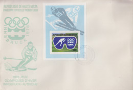 Enveloppe  FDC   1er  Jour   HAUTE  VOLTA   Bloc  Feuillet   Jeux  Olympiques  D' Hiver   INNSBRÜCK   1976 - Inverno1976: Innsbruck