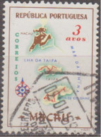 MACAU - 1956, Carta Geográfica De Macau, 3 A.  D. 12 3/4 X 13 3/4   (o)   MUNDIFIL  Nº 387 - Gebruikt