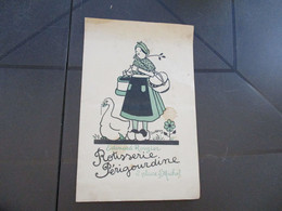 Menu Illustré Dukercy Rôtisserie Périgourdine 2 Place St Michel  Après 1935 En L'état - Menú