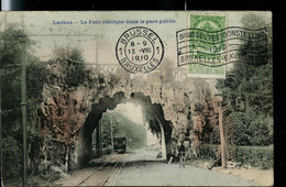 CP (Laeken: Le Pont Rustique Dans Le Parc Public) Obl. BRUSSEL - BRUXELLES 1 Du 13/08/1910 (Trammay) - Rural Post