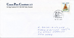 Hong Kong Cover Sent To Denmark 12-11-2001 - Lettres & Documents