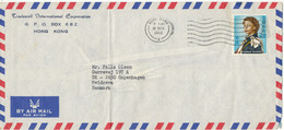 Hong Kong Air Mail Cover Sent To Denmark 10-11-1972 - Covers & Documents