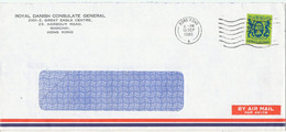 Hong Kong Cover Sent Air Mail To Denmark 13-9-1985 Single Franked - Briefe U. Dokumente