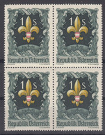 Austria 1951 Mi#966 Mint Never Hinged Piece Of 4 - Unused Stamps