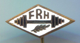 WEIGHTLIFTING - FRH Romania, Federation, Association, Enamel, Pin, Badge, Abzeichen - Halterofilia