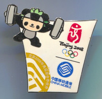 WEIGHTLIFTING - Beijing 2008, China, Olympic Games, Enamel, Pin, Badge, Abzeichen - Weightlifting