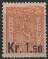 NORVEGIA - Norge - Norwegen - Norway - 1905 - 2 Sk Overprinted 1.50 Kr  - Yvert 61 - New - See Back Scan - Neufs