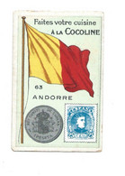 Exceptionnelle Chromo 1900s Andorre Andorra  Coin Drapeau Stamp Flag Map Carte 70x45mm TB 2 Scans RRR - Guerin Boutron