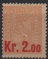 NORVEGIA - Norge - Norwegen - Norway - 1905 - 2 Sk Overprinted 2.00 Kr  - Yvert 62 - New - See Back Scan - Nuevos