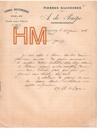 1904 -   51 VERZENAY  - Facture - Lettre  A  Entête    - SABLES - GLAISE POUR POTERIE  - A. DE PAEPE - 1900 – 1949