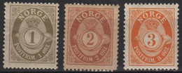 NORVEGIA - Norge - Norwegen - Norway - 1893/1908 - 1ø + 2ø + 3ø - Yvert 46 + 47 + 48 - New - See Back Scan - Unused Stamps