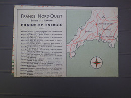 BP - BRITISH PETROLEUM - CHAINE BP ENERGIC - CARTE FRANCE NORD OUEST - A PART - 1/1.500.000e - EDITION 1952 - Cars