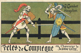 Art Card Litho Fencing  Fete Jeanne Arc Escrime Combat - Scherma