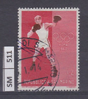 SAN MARINO    1960	Olimpiadi Di Roma L.4 Usato - Oblitérés