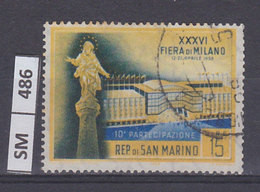 SAN MARINO    1957	Fiera Di Milano, L. 5 Usato - Usados