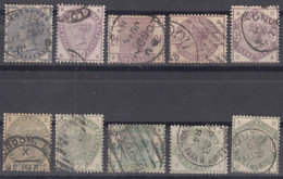 Great Britain 1883 Lilac And Green Mi#72-81 Used Complete Set - Oblitérés