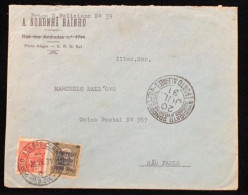 Brazil 1931 A. Noronha Rain Cover From Porto Alegre To São Paulo Stamp 200 Réis + Airmail 1$ Cancel Syndicate Condor - Posta Aerea (società Private)