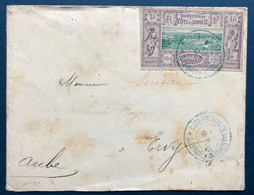 France Colonies Françaises Lettre 1899 Cote Des Somalis  N°11 15c Violet Et Vert Obl Dateur Bleu Djibouti Pour Ervy TB - Storia Postale