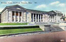 WORCESTER COUNTY COURTHOUSE WORCESTER MASSACHUSETTS OLD COLOUR POSTCARD USA AMERICA - Worcester