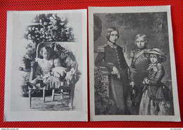 Lot De  2 Cartes :  Enfants De Léopold I : Léopold, Philippe Et Charlotte  - Enfants Du Roi Albert : Léopold Et Charles - Familles Royales