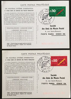France 2 Cartes Maximum 1er Jour D'émission 3.6.1972 2 CM Amis Du Musée Postal Code Postal Paris YT 1719 1720 – 8bleu - 1970-79