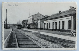 Carte Postale : Chapelle Lez Herlaimont : PIETON : La Gare, Train, Animé, Timbre En 1933(?) - Chapelle-lez-Herlaimont