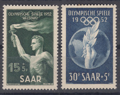 Saar 1952 Olympic Games Mi#314-315 Mint Never Hinged - Neufs