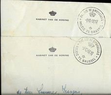 2 Enveloppe Du Cabinet Du Roi En Franchise Postale Obl. 08/10/58 Et 03/12/58 - Rural Post