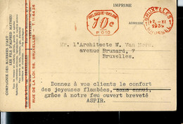 Carte  Obl. BRUXELLES - BRUSSEL 1 Du 02/11/1939 - ...-1959