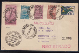 Brazil Airmail Cover 1936 To Franfurt, Condor Zeppelin, Very Nice Franked - Briefe U. Dokumente