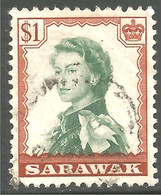 789 Sarawak 1955 $1 Queen Elizabeth II (SAR-19) - Sarawak (...-1963)