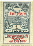 HUNGARY Ungarn 1914 Aid To Flood VictimsOverprinted "Hadi Segély" Military Aid For Widows Mi 145 M - Unused Stamps