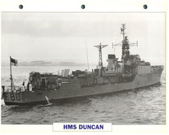 (25 X 19 Cm) (22-8-2021) - T - Photo And Info Sheet On Warship - UK - HMS Duncan - Autres & Non Classés