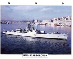 (25 X 19 Cm) (22-8-2021) - T - Photo And Info Sheet On Warship - UK - HMS Scarborough - Autres & Non Classés