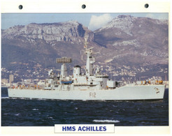 (25 X 19 Cm) (22-8-2021) - T - Photo And Info Sheet On Warship - UK - HMS Achilles - Autres & Non Classés