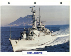 (25 X 19 Cm) (22-8-2021) - T - Photo And Info Sheet On Warship - UK - HMS Active - Autres & Non Classés