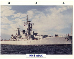 (25 X 19 Cm) (22-8-2021) - T - Photo And Info Sheet On Warship - UK - HMS Ajax - Autres & Non Classés