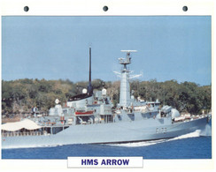 (25 X 19 Cm) (22-8-2021) - T - Photo And Info Sheet On Warship - UK - HMS Arrow - Autres & Non Classés