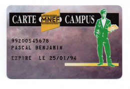 Carte MNEF Campus  Assurance (D 742) - Otros & Sin Clasificación