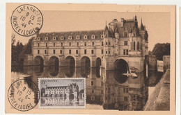 Carte Maximum N°610 Chateau De Chenonceaux 10/6/1944 Fdc TBE - 1940-49