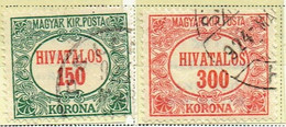 HUNGARY Ungarn 1923 Officials Mi D12-D23 U - Dienstzegels