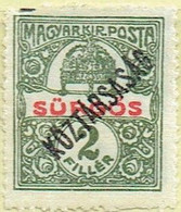 HUNGARY Ungarn 1918 Surgos Overprint Mi 222 M - Ungebraucht